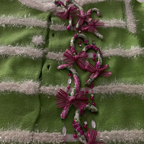 Design Options by Philip & Jane Gordon candy cane Christmas cardigan….EUC!!! - Picture 3 of 10